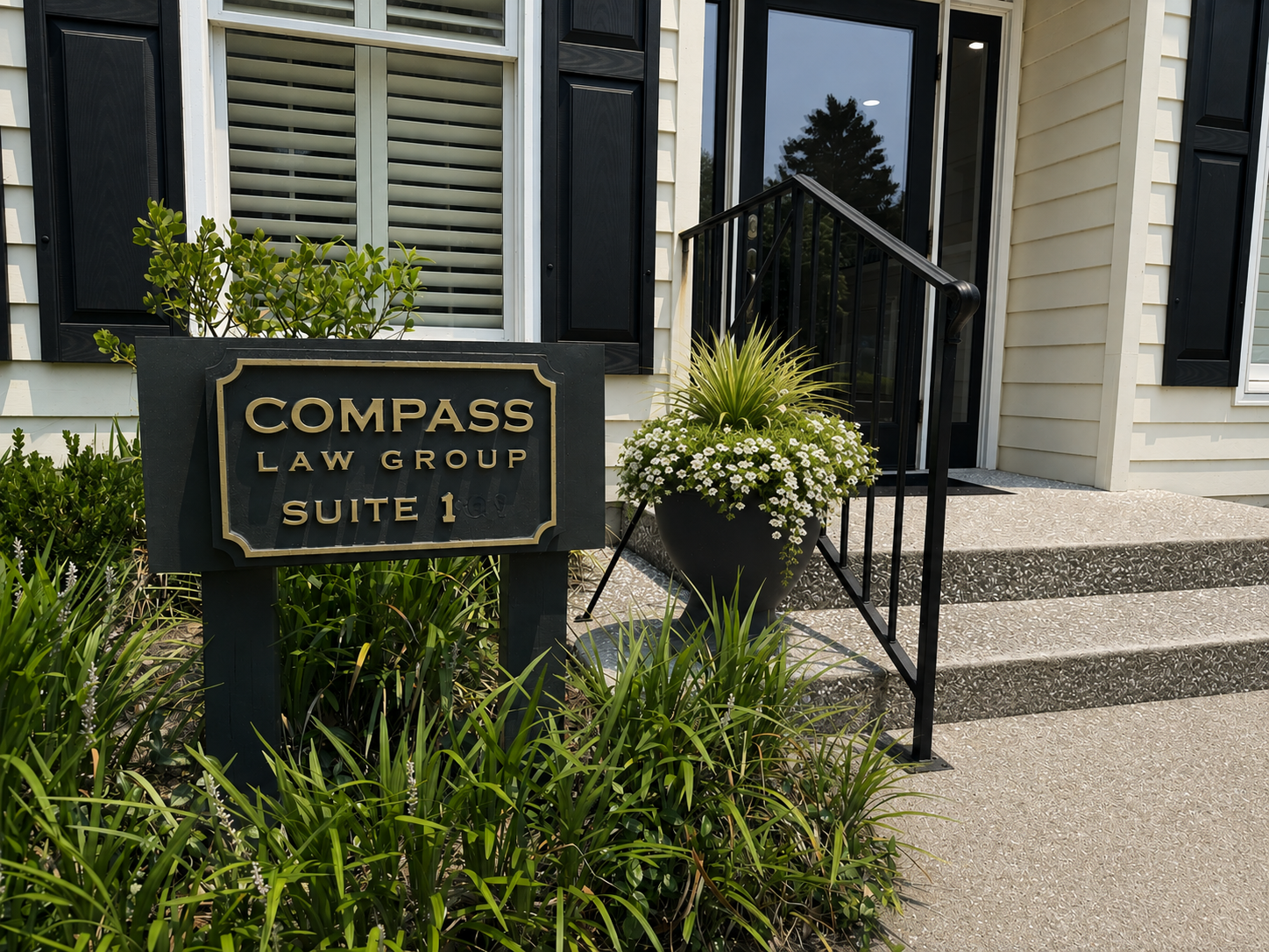 Compass Law Group office entrance and sign in St. Simons Island, Georgia